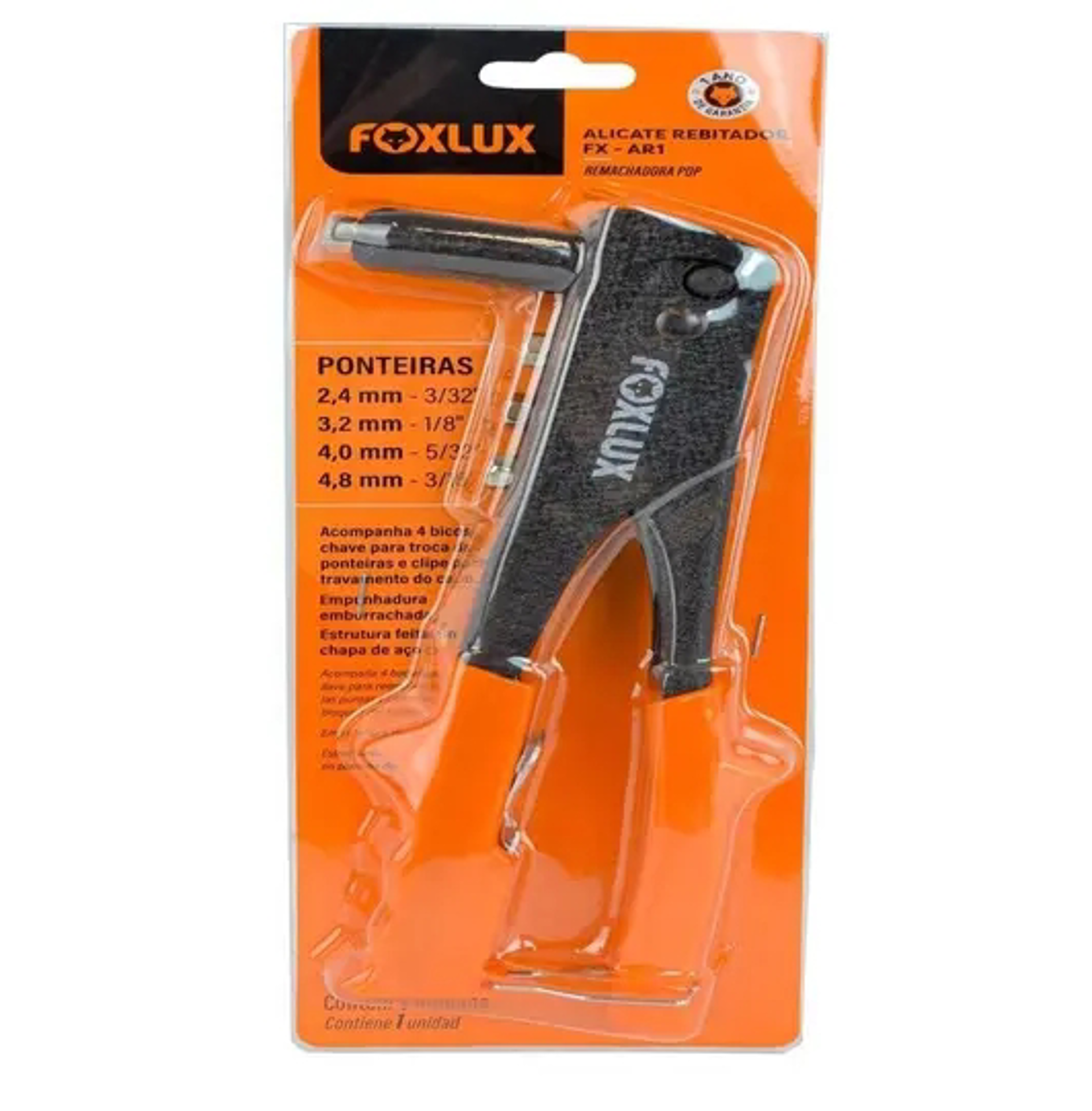ALICATE REBITADOR 4 BICOS FOXLUX/famasti