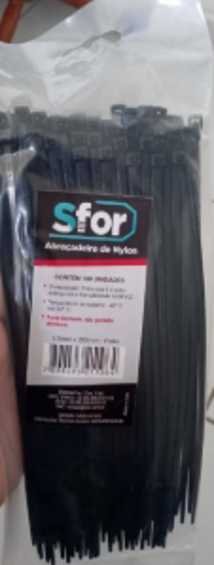 ABRAĒADEIRA NYLON 300X4.5MM PRETA SFORPLAST 100 P