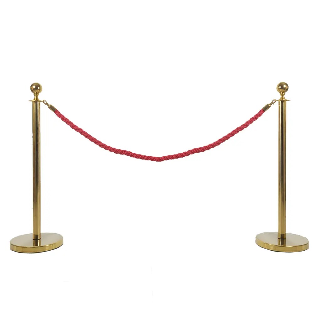Gold Stanchion Set with Red Rope