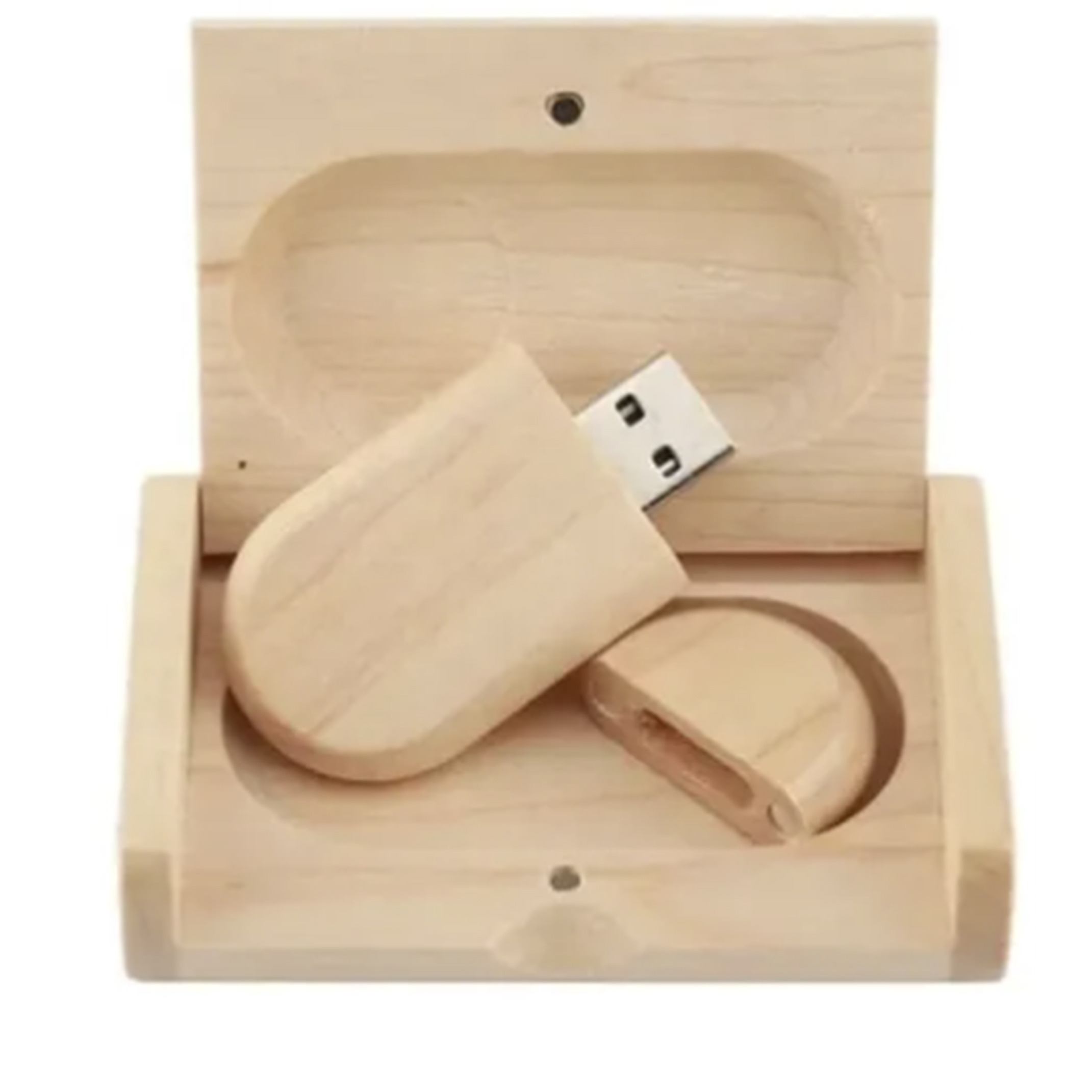 PEN DRIVE EN MADERACON CAJA 128 Gb.