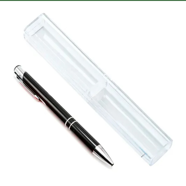 10 Lapiceras Negras Apta Grabado Láser Con Estuches Acrílico