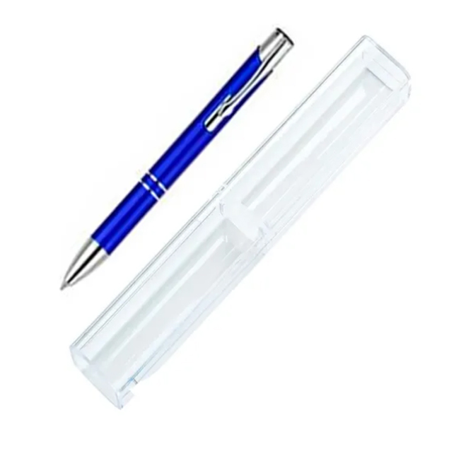 10 Lapiceras AZULES Apta Grabado Láser Con Estuches Acrílico
