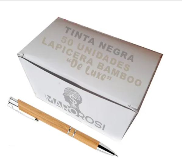 Lapiceras Bambú Deluxe Caja X 50 Aptas Grabado Láser