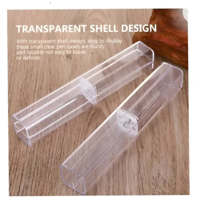 Estuches Acrílico Transparente X 10 Unid. Para Lapiceras
