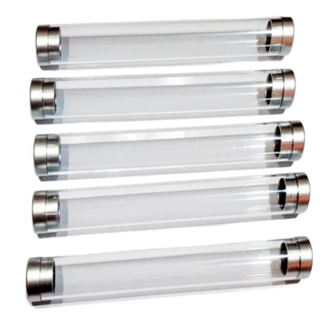Estuches Cilíndrico Acrílico Transparente X 10 P/ Lapiceras