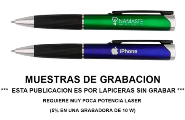 Lapicera Con Iluminación Led Para Grabado Láser Caja De 50