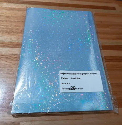 Papel Fotográfico Holográfico Autoadhesivo X 20 - Small Star