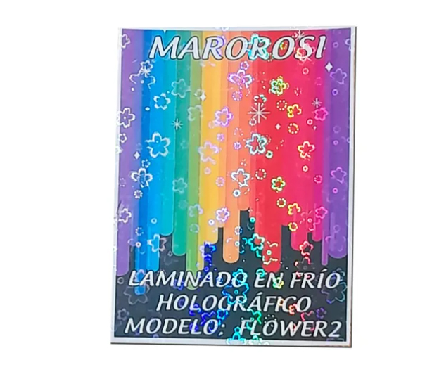 Laminado En Frío A4 Holográfico X 10 Unid. Modelo Flowers