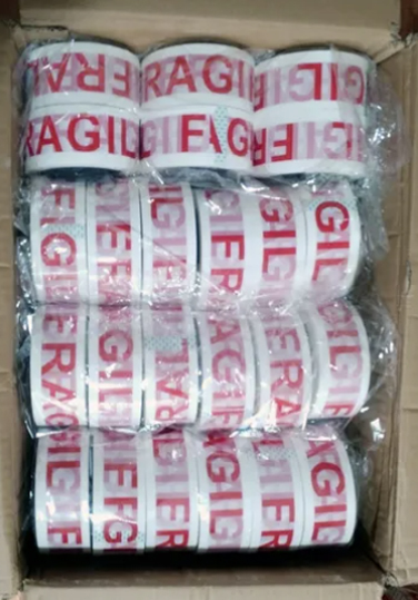 Cinta Adhesiva Frágil Caja De 24 Rollos 100m 4.8cm Embalaje