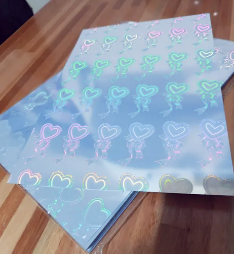Papel Fotográfico Holográfico Autoadhesivo X 20 Laser Heart