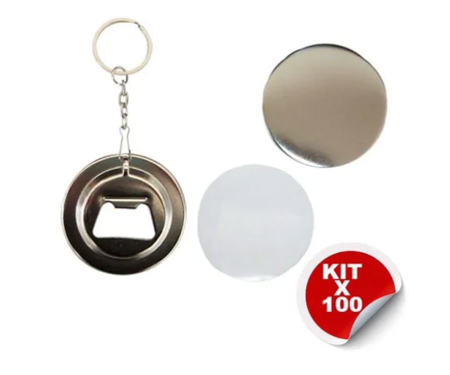 LLAVERO DESTAPADOR 56mms - KIT PARA ARMAR 100 PIEZAS