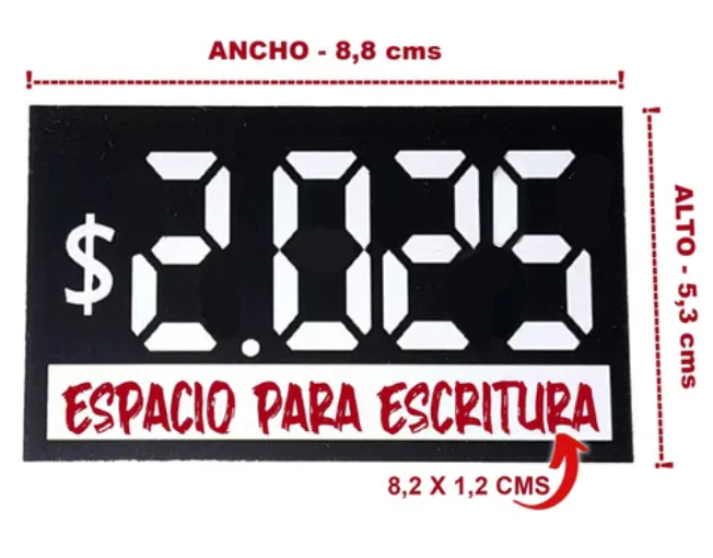 100 Carteles Precios Vidriera Tipo Display, Carton 350 Gr