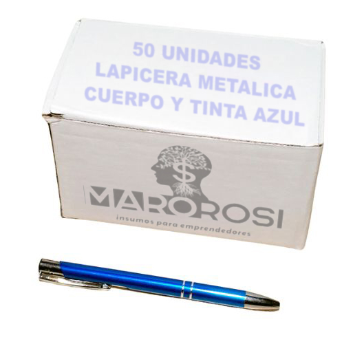Caja de 50 Lapiceras AZULES