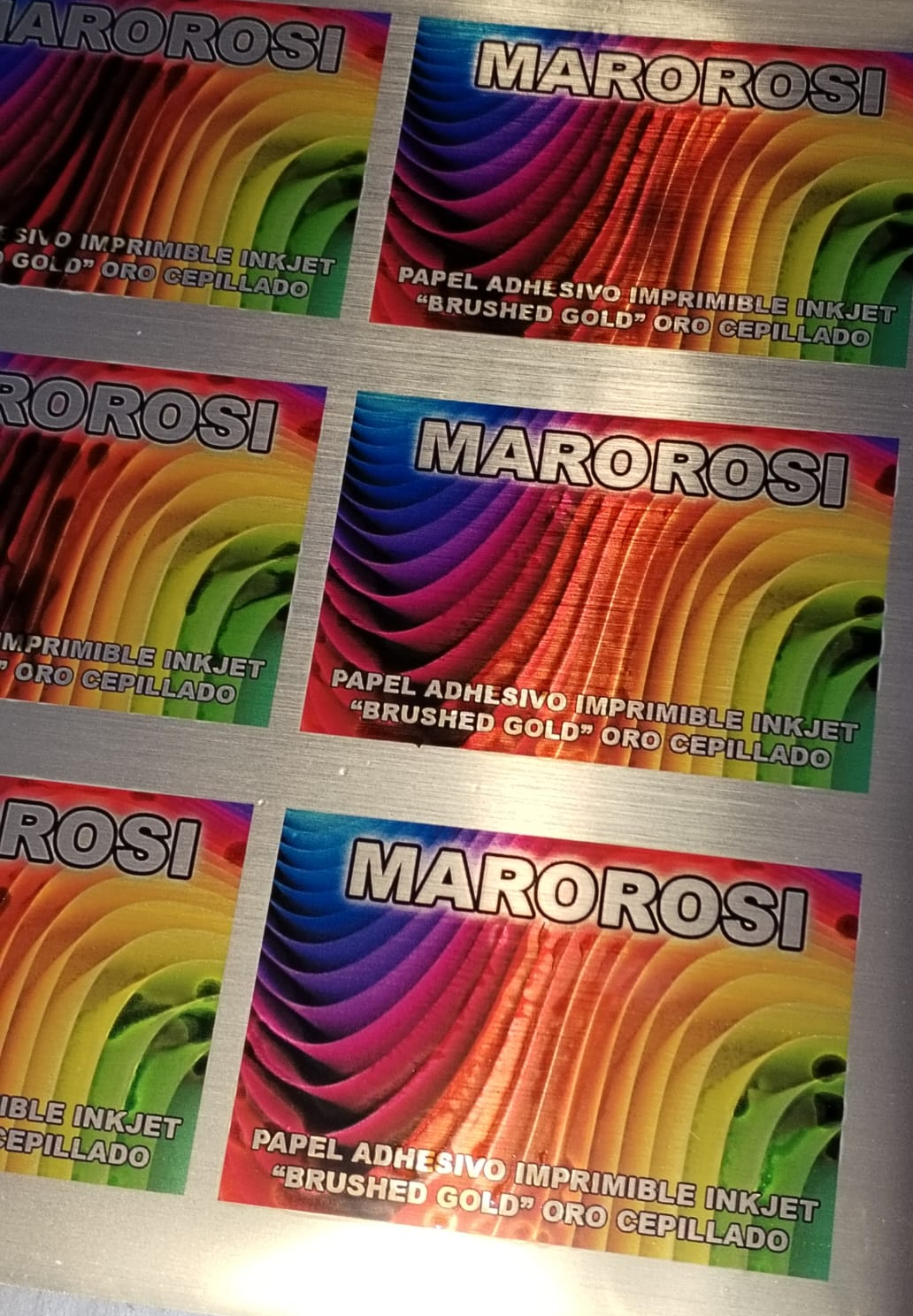 Papel Fotográfico Dorado Autoadhesivo X 20 Brushed Gold