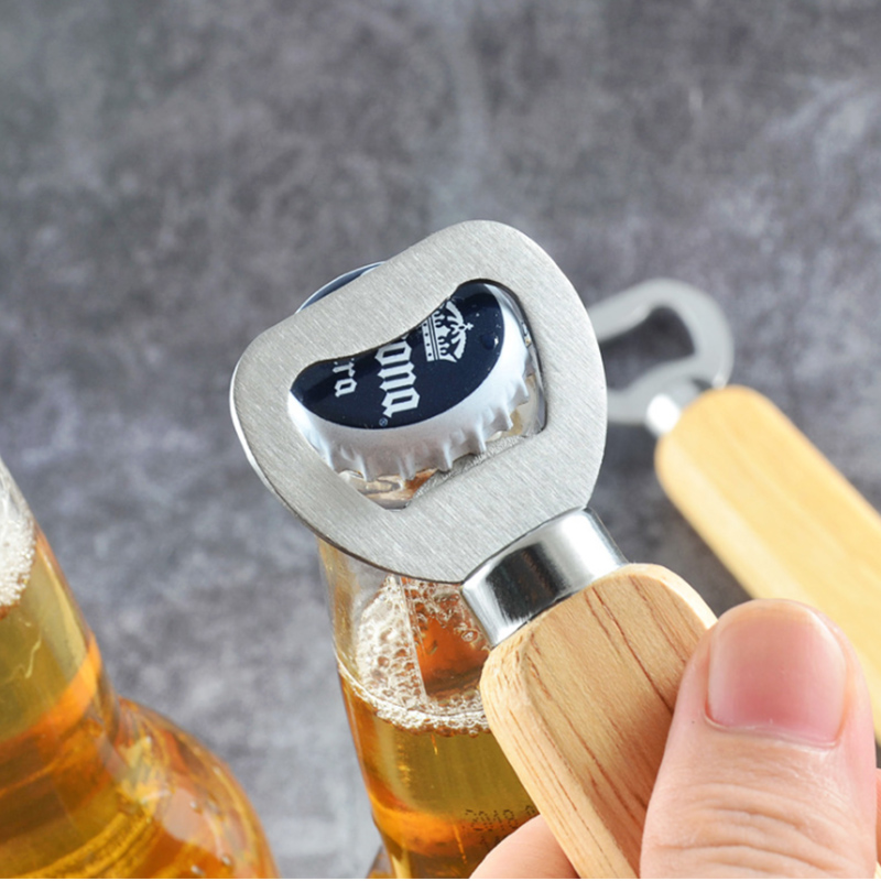 Abrebotellas de madera y acero inoxidable Pack x 10