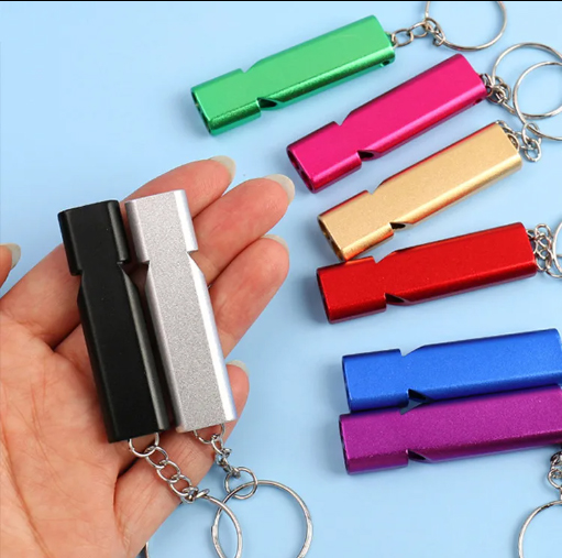 Llavero Silbato Aluminio X20 Unidades Apto Grabado Laser