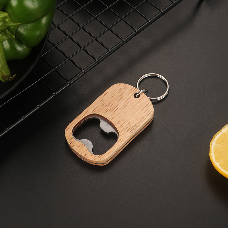 Llavero abrebotellas de madera PACK X 10