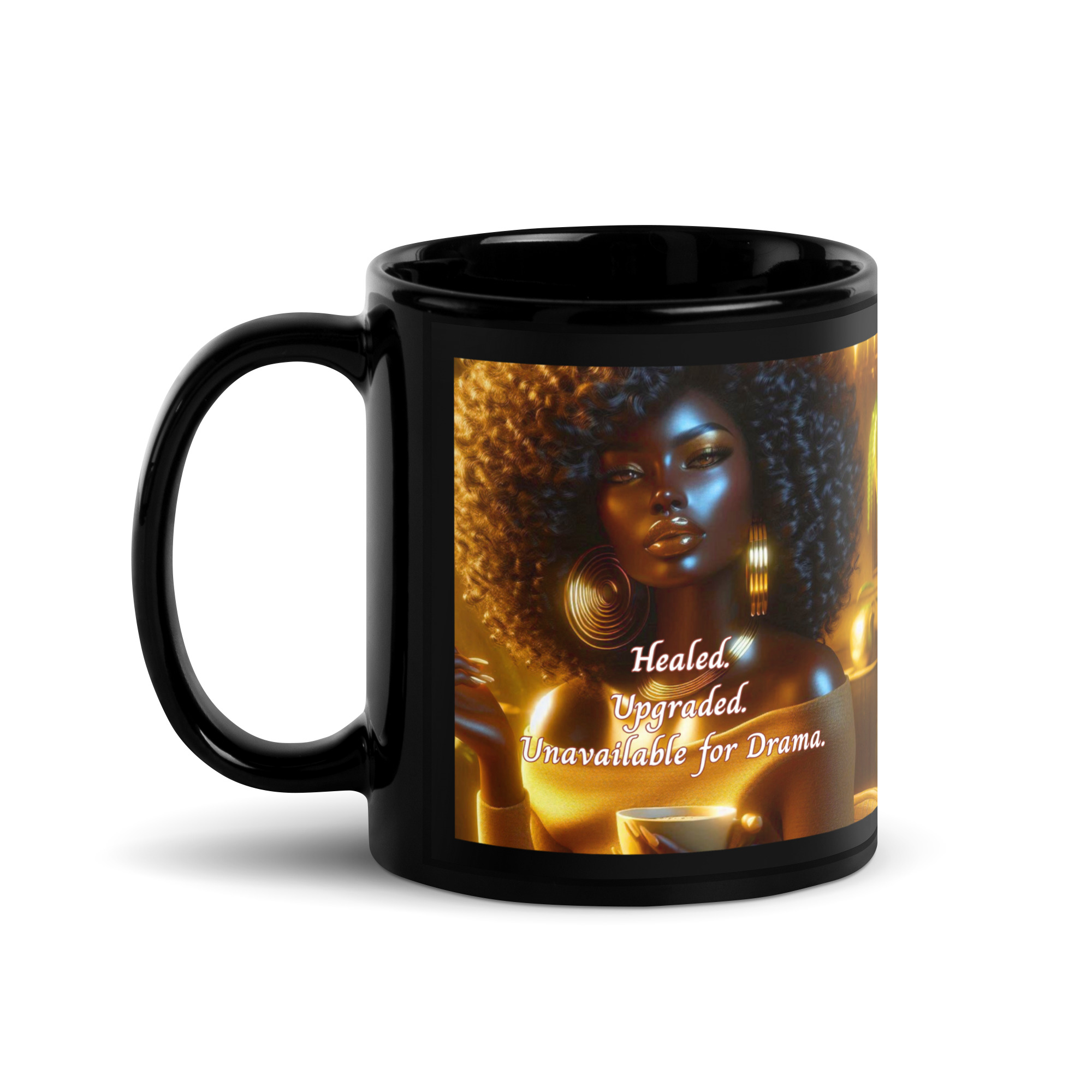 Healed. Upgraded. Unavailable for Drama. Mug