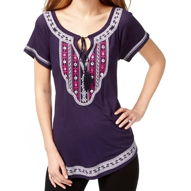 INC International Concepts Embroidered Bohemian Blouse PM