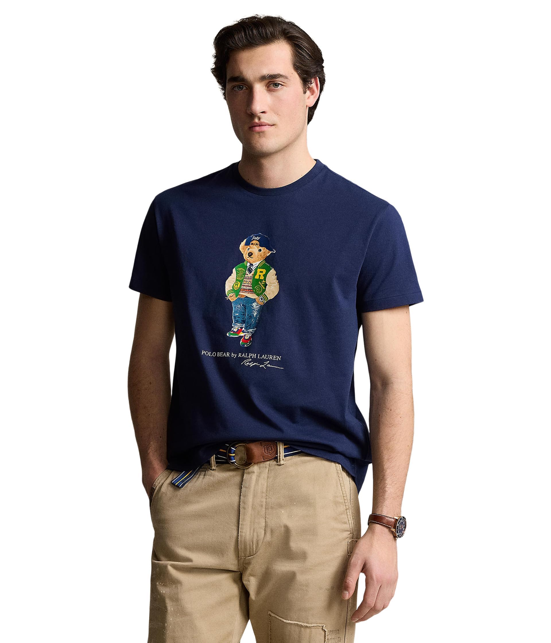 Polo Ralph Lauren, Mens, Classic Fit Polo Bear Jersey T-Shirt, F24 Newport Navy Varsity Bear, XX-Large
