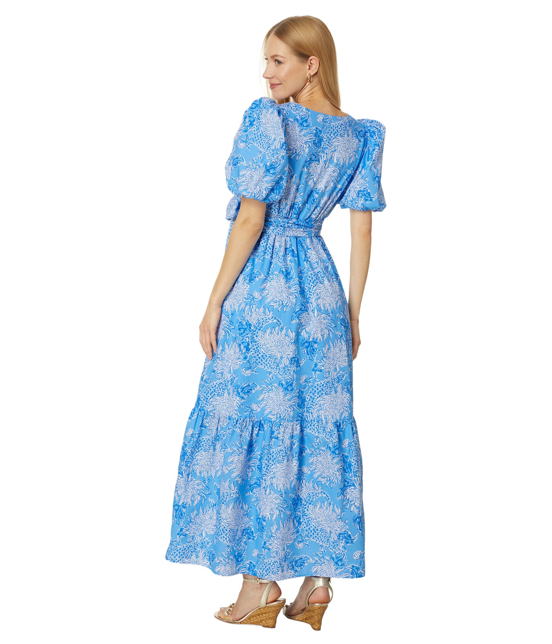 Lilly Pulitzer Ezralyn Short Sleeve Cotton Maxi Dress Boca Blue Croc and Lock It 2
