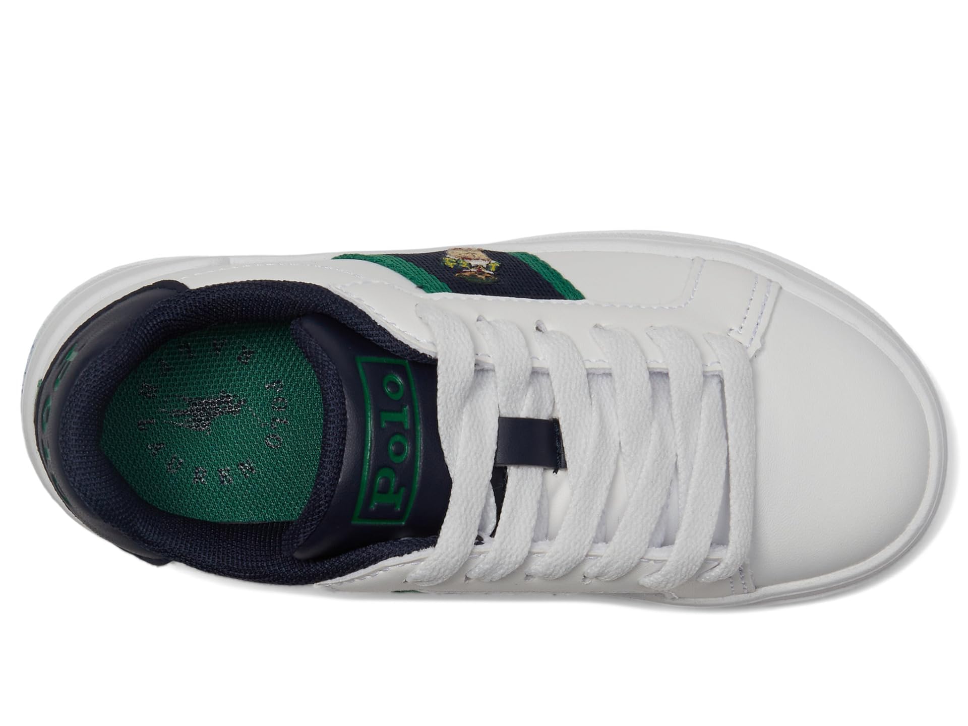 POLO RALPH LAUREN Boy's Heritage Court II Bear (Big Kid) White/Navy 3.5 Big Kid M