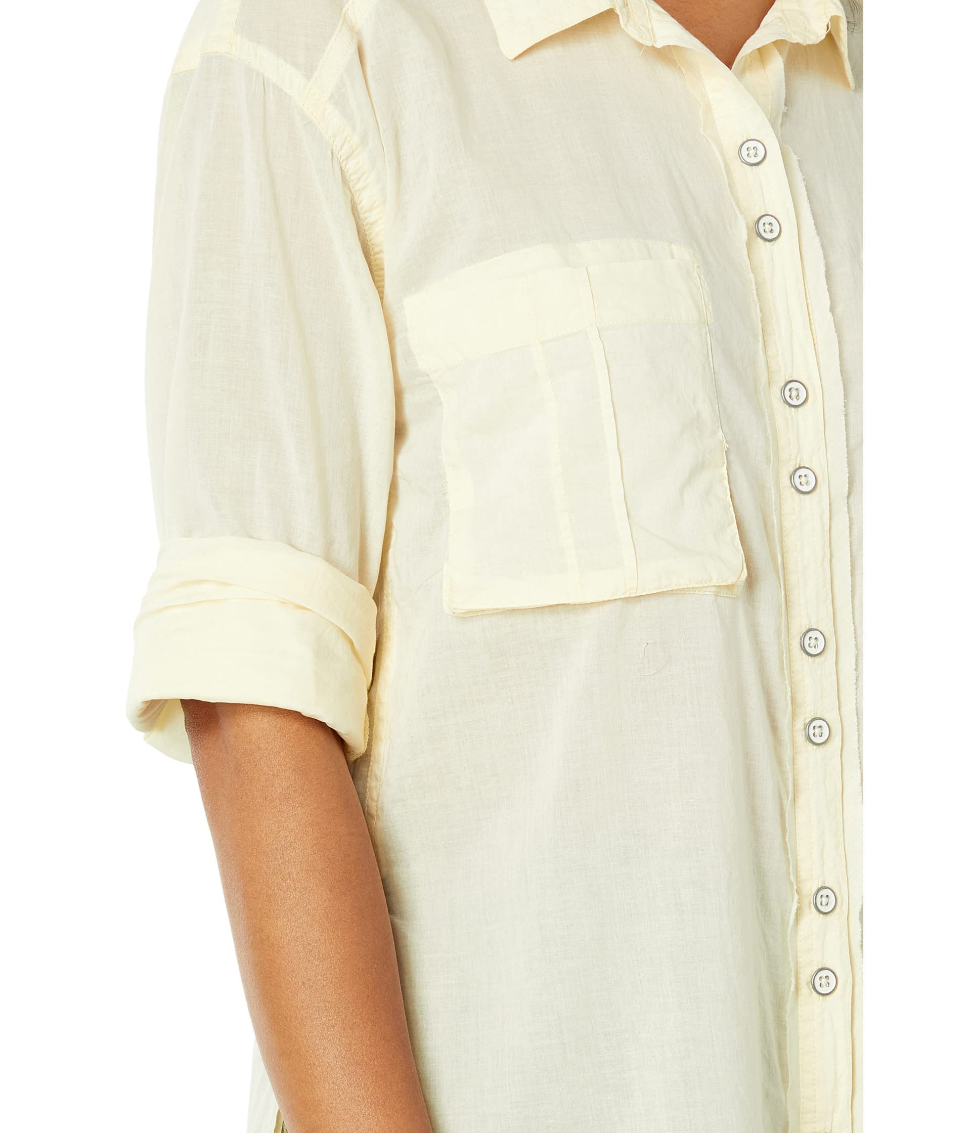 Women's Casual Cream Button-Up Shirt