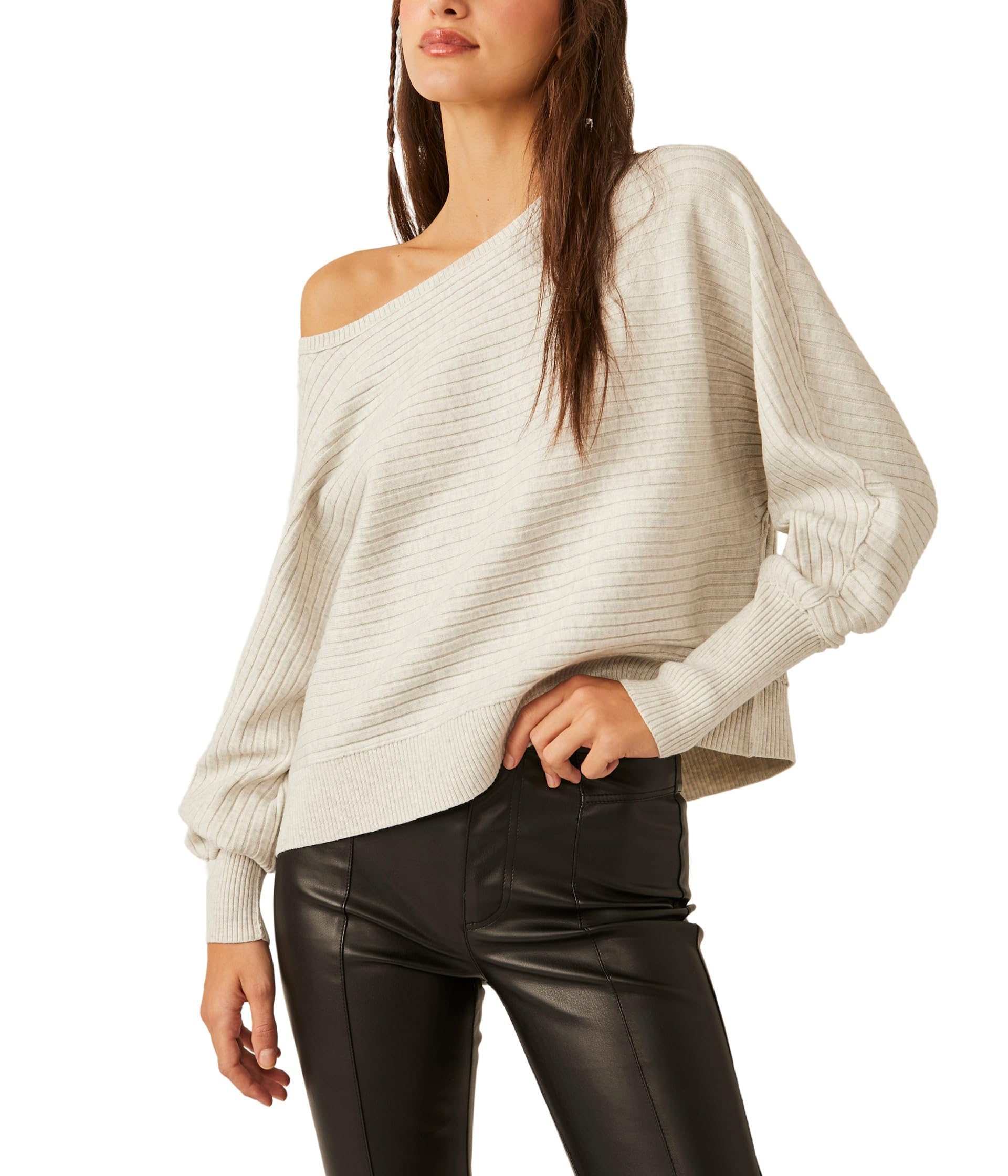 Free People Sublime Pullover White Heather XS