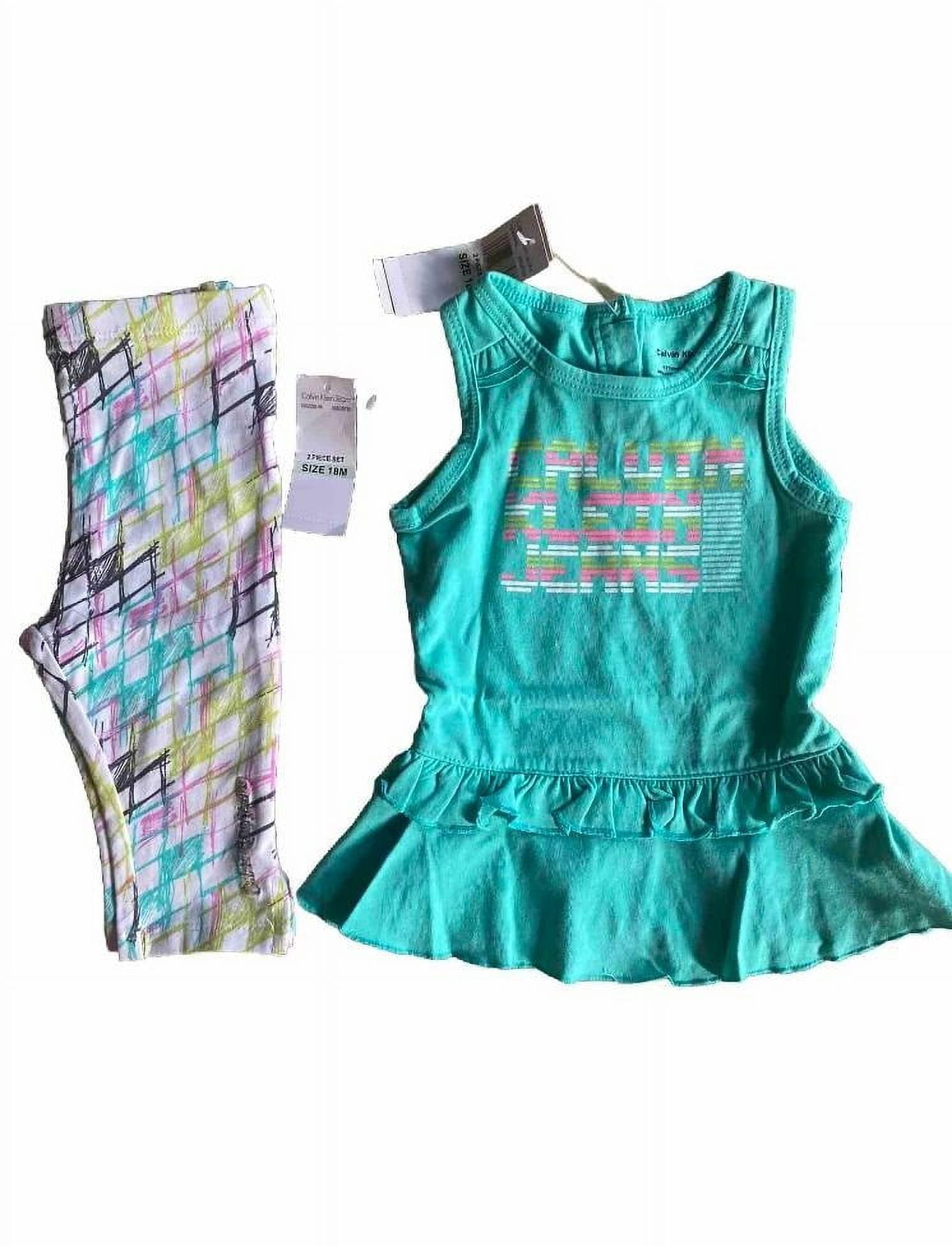 Calvin Klein Baby Girls 2 Piece Set Top & Bottoms Emroiderey On Pants 18 Months