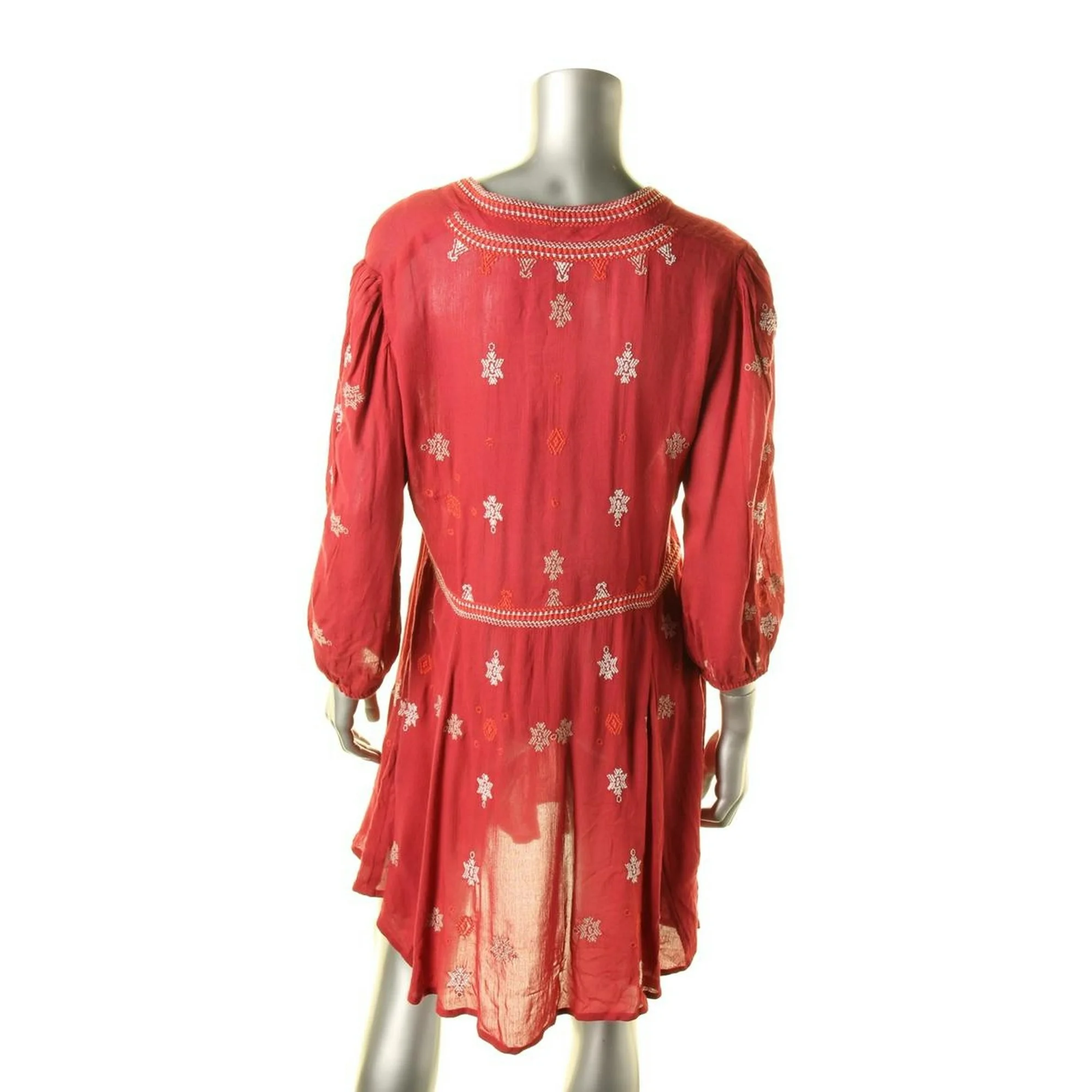 Free People Womens Star Gazer Gauze Embroidered Babydoll Dress 