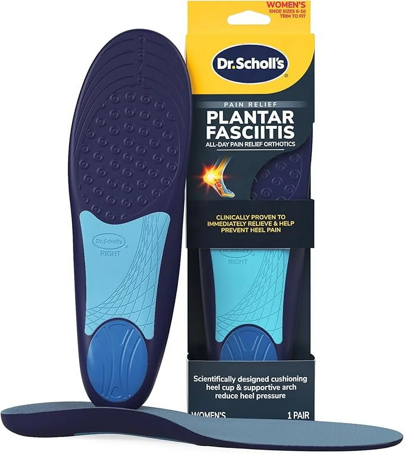 Dr. Scholl's Plantar Fasciitis Pain Relief Orthotics size 6-10