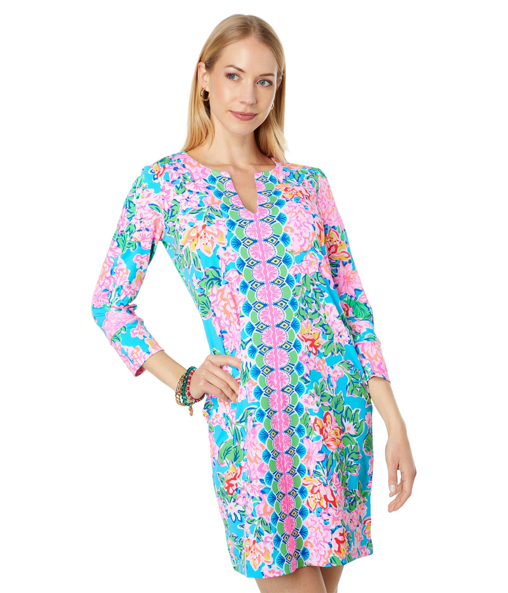 Lilly Pulitzer UPF 50+ Nadine Dress Multi Rose to The Occasion Engineered Chilly Lilly