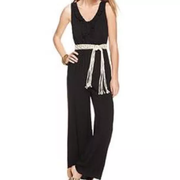 AGB jumpsuit crochet belt