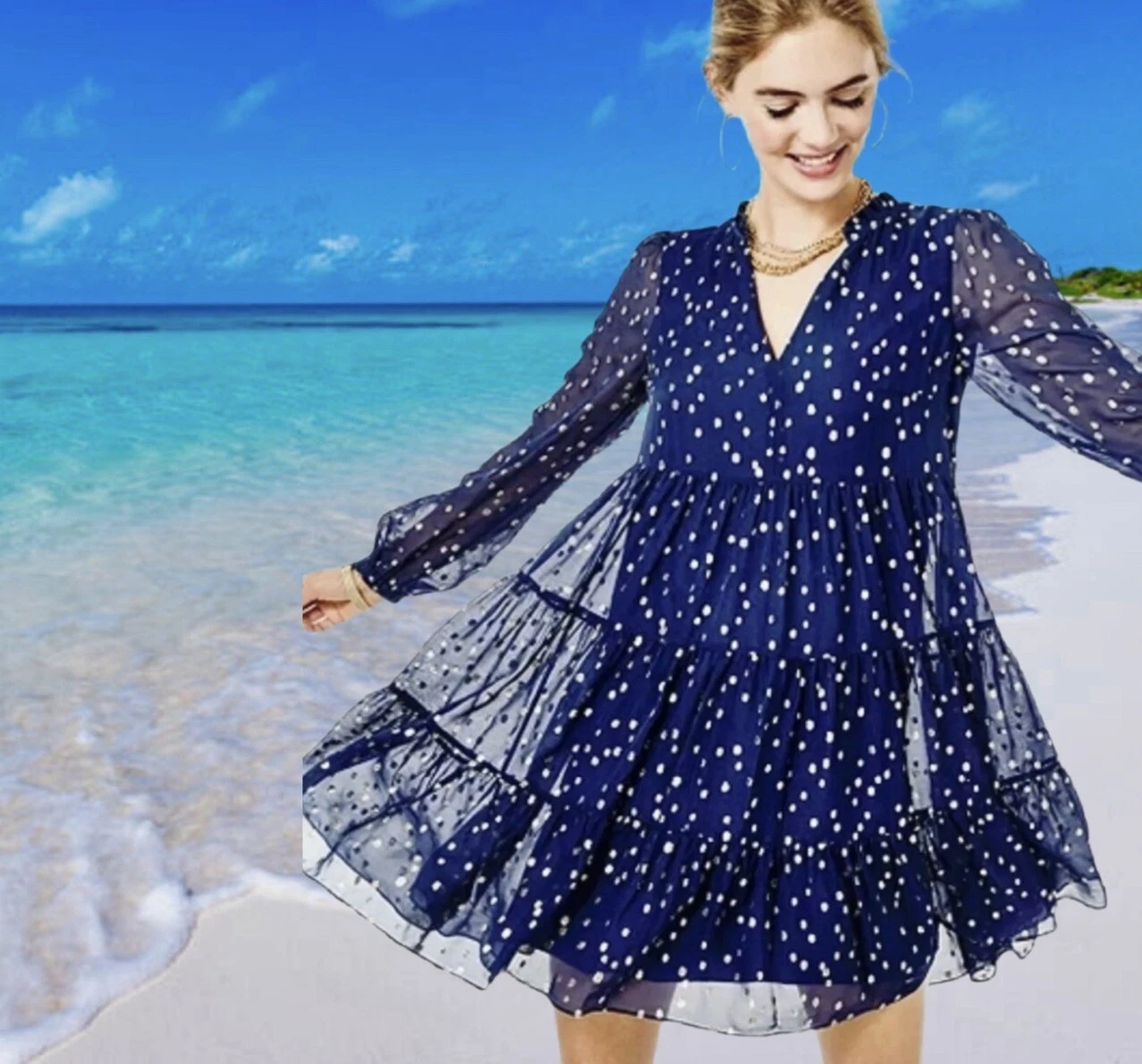Lilly Pulitzer Sarita Silk Dress High Tide Navy Gold Metallic Silk Clip