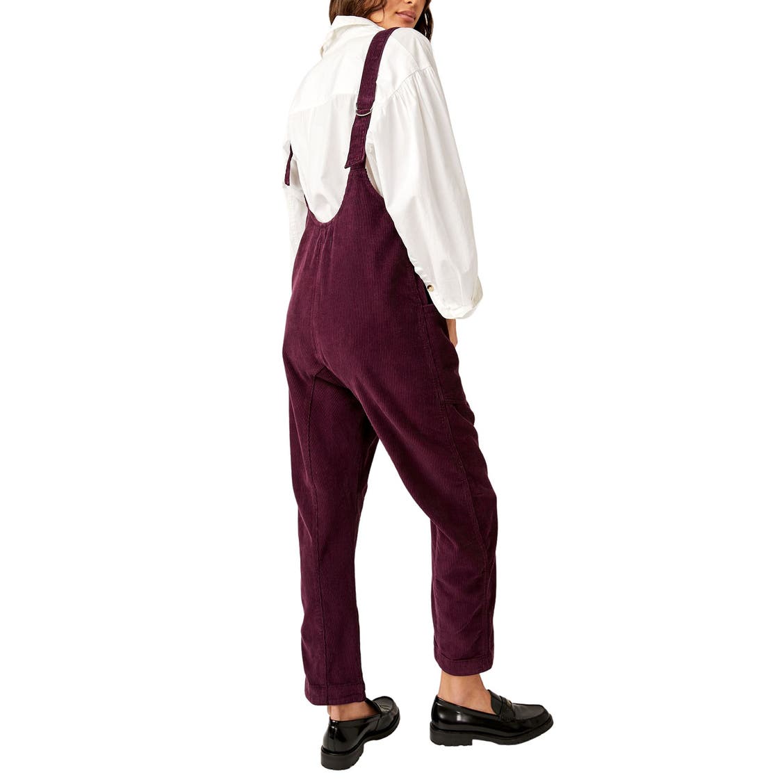 Free People High Roller Cord Jumpsuit Italian Plum