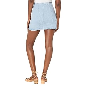 Free People Layla Denim Miniskirt Starwash
