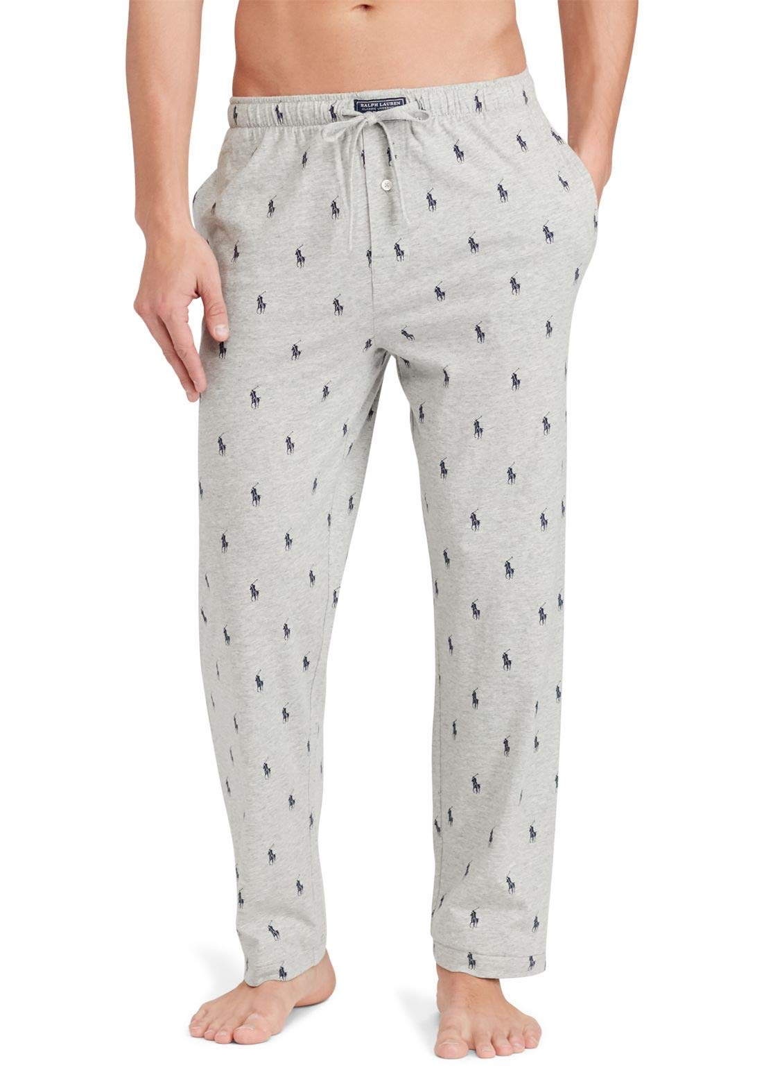 Polo Ralph Lauren Men's Pony Player Print Classic Pajama Pant PK04SR M Andover Heather/Navy