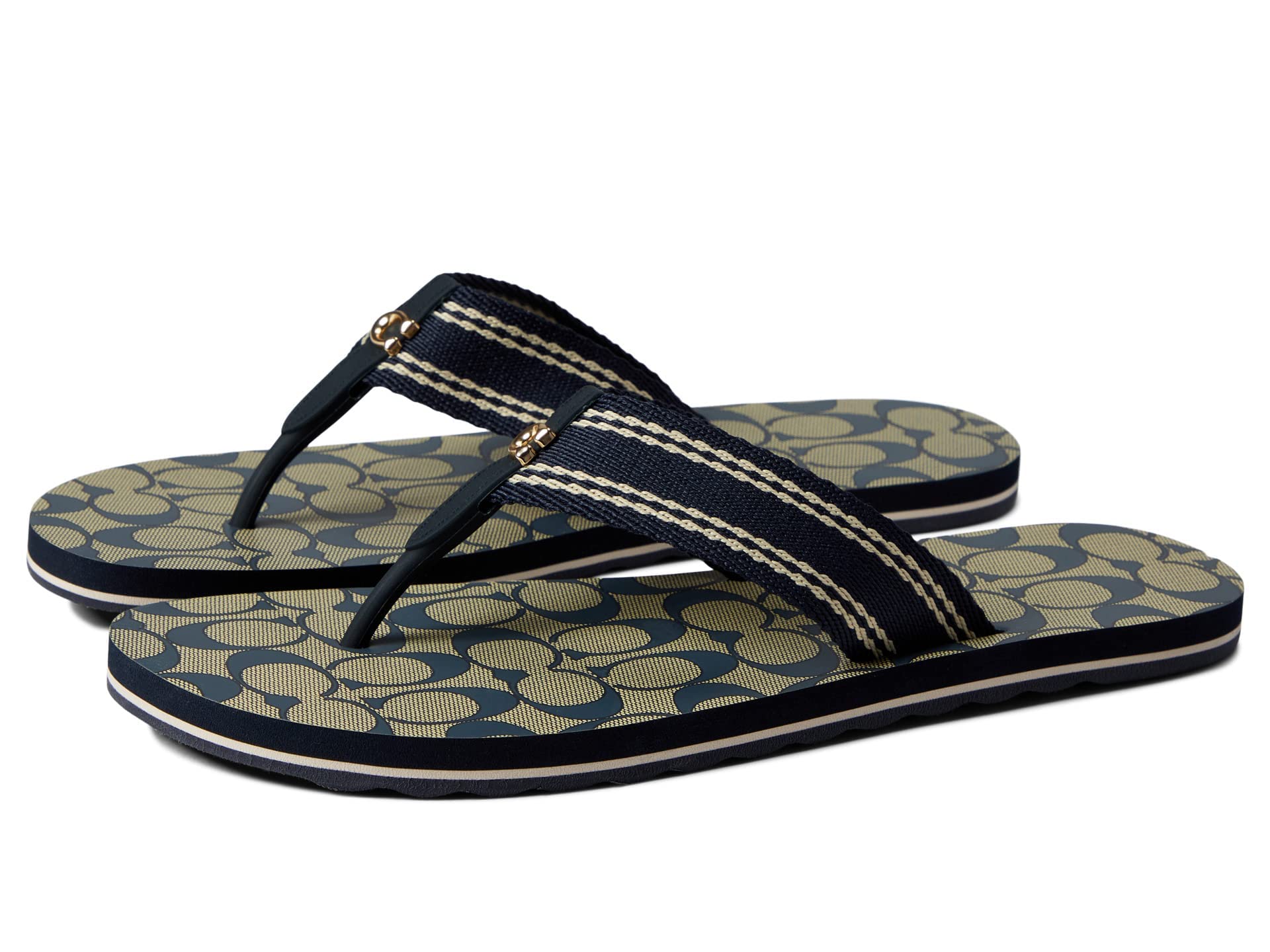 COACH Women's Zoe Flip-Flop Sandal Blue 11 B - Medium