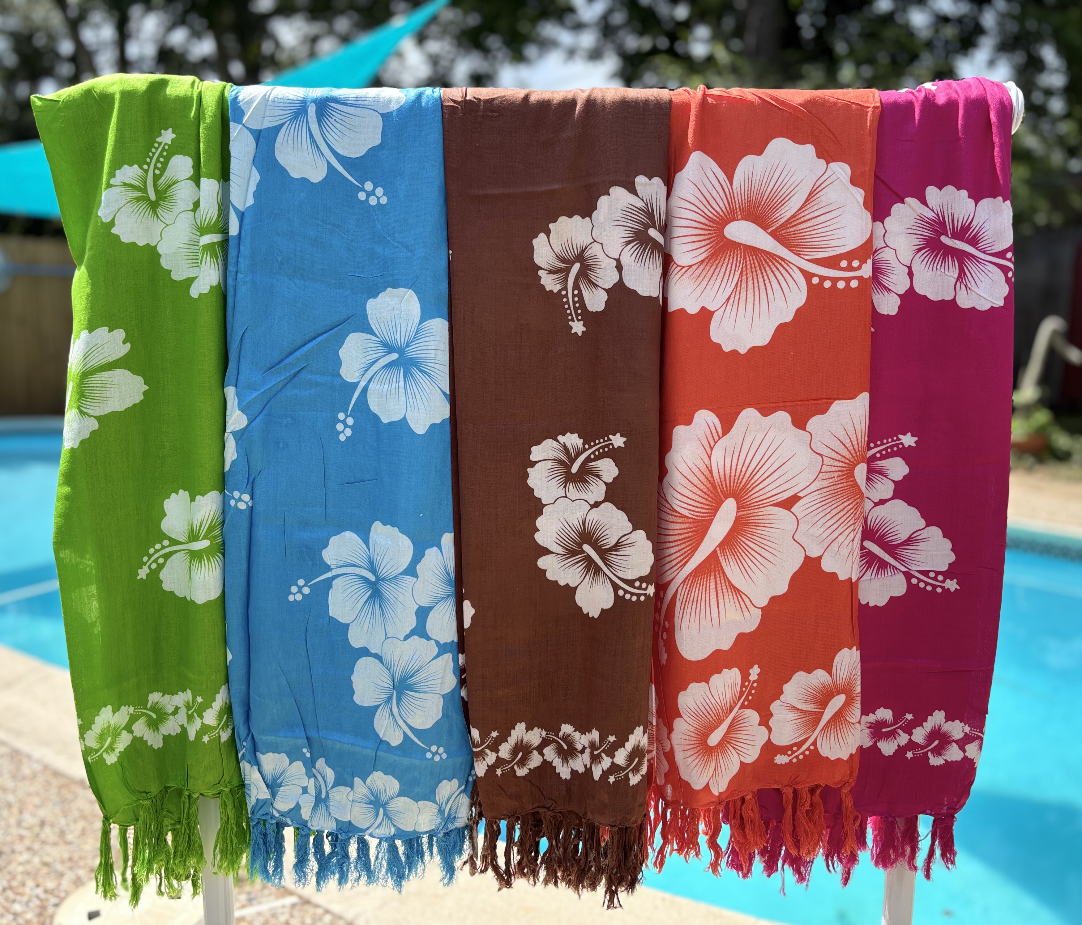White Hibiscus Sarongs