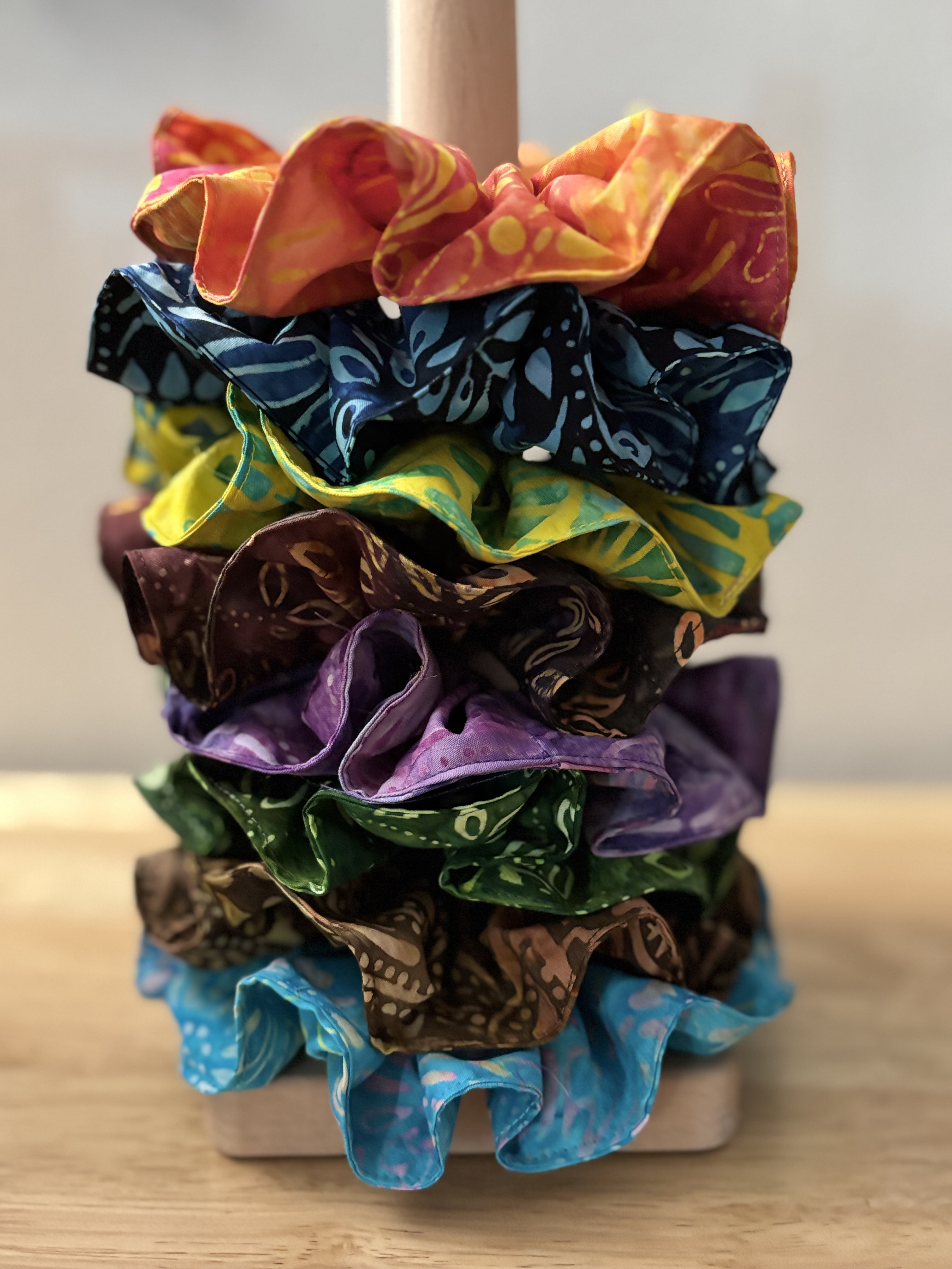 Modern Batik patterned Hair Scrunchies