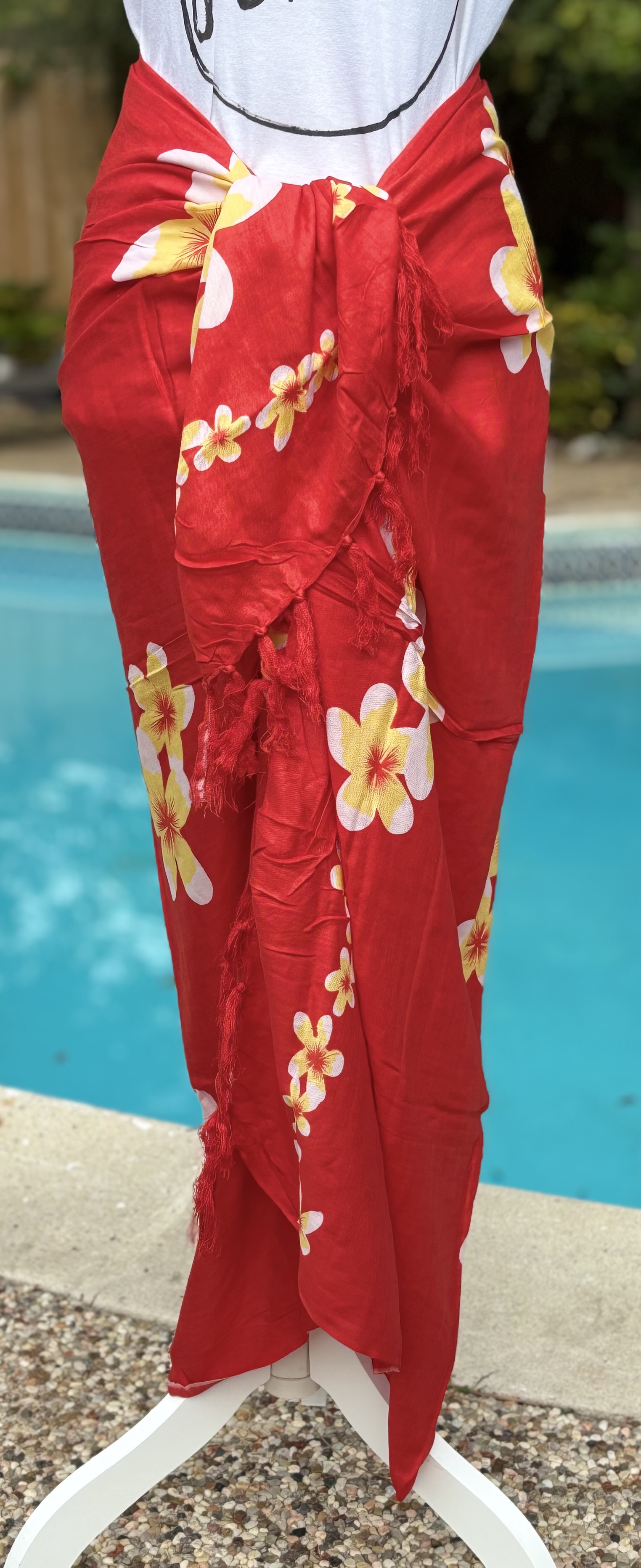 Colorful Plumeria Beach Sarong 