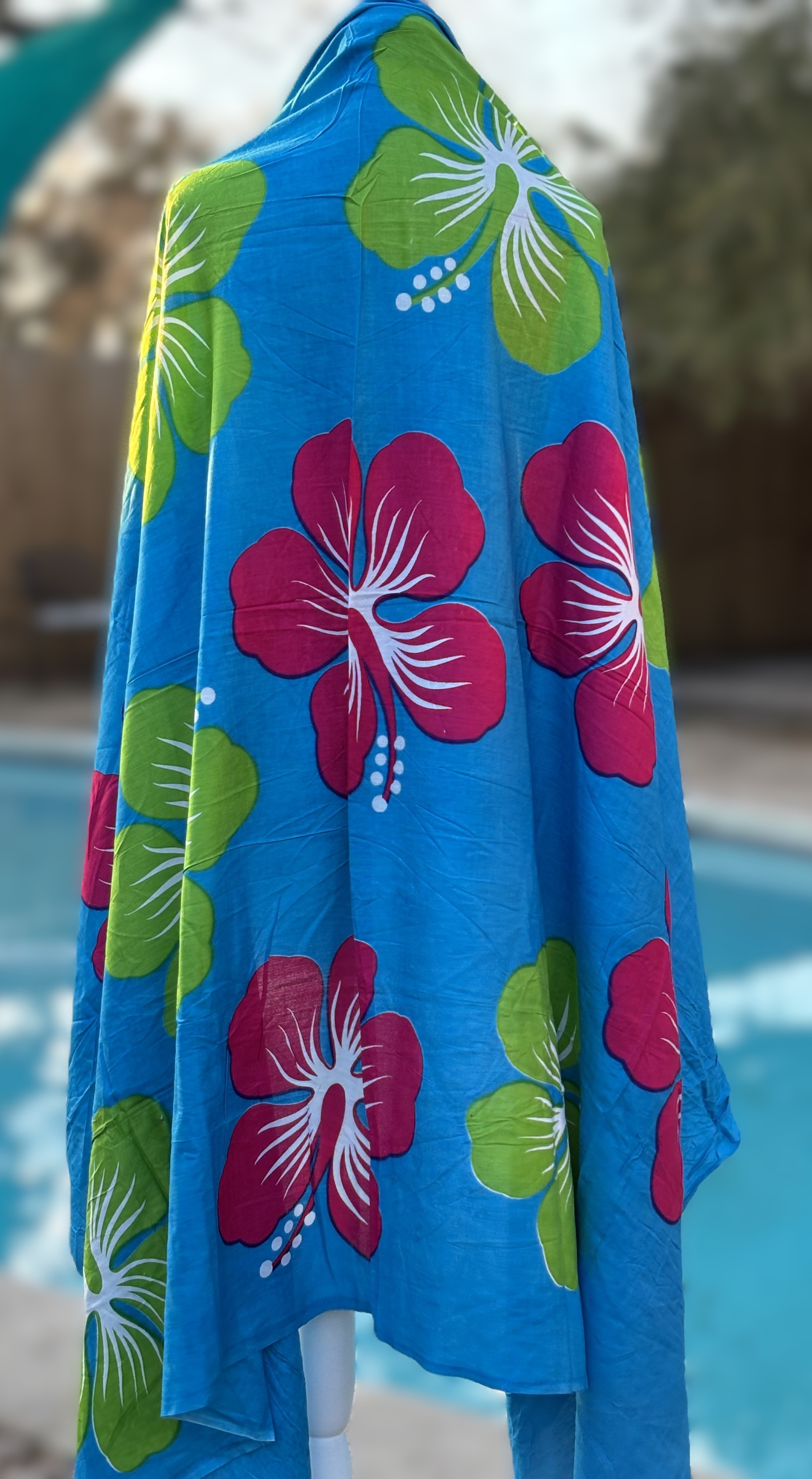 Plus Size Multicolor Hibiscus Floral Sarong Wraps