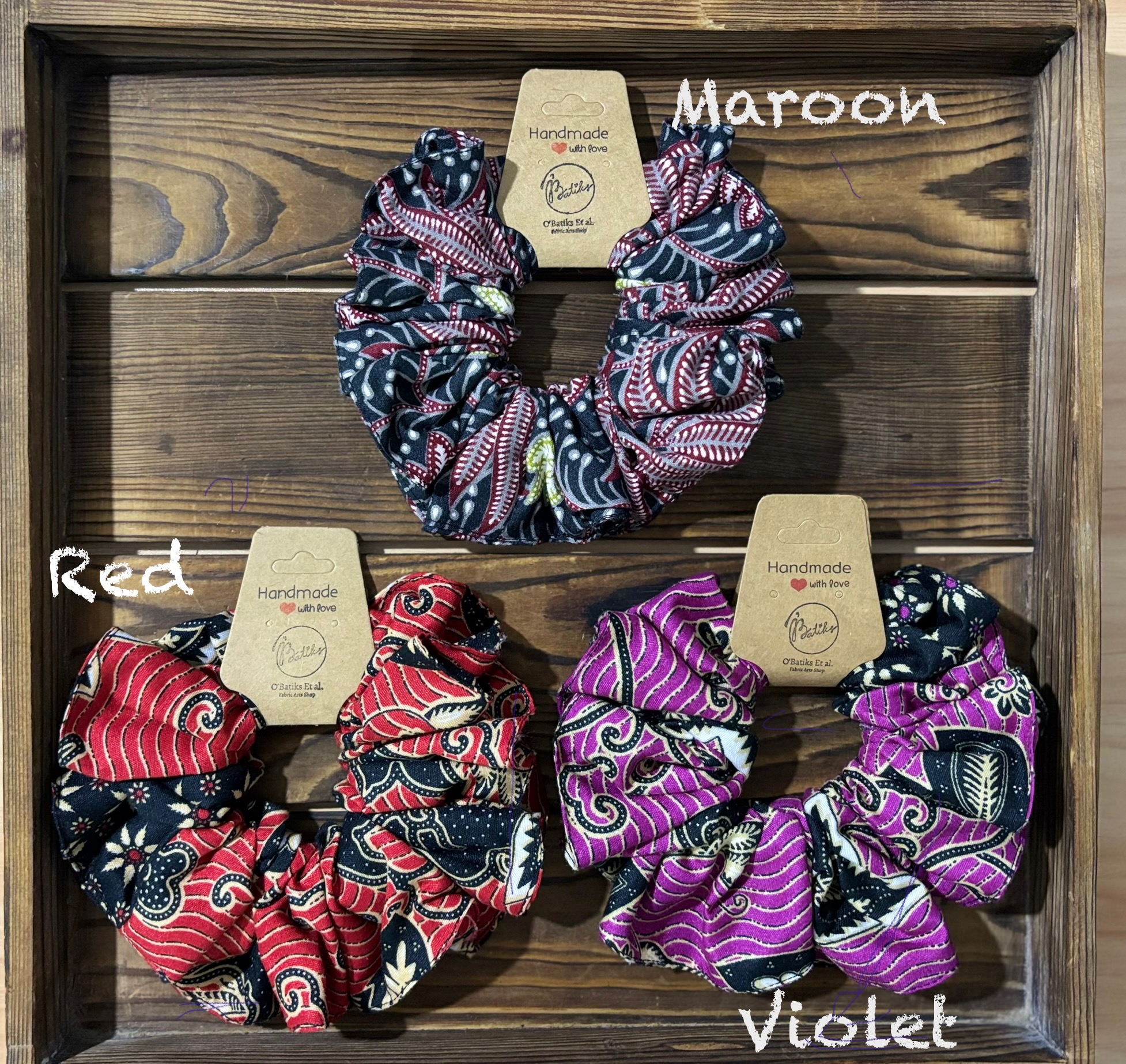 Java batik design Scrunchies
