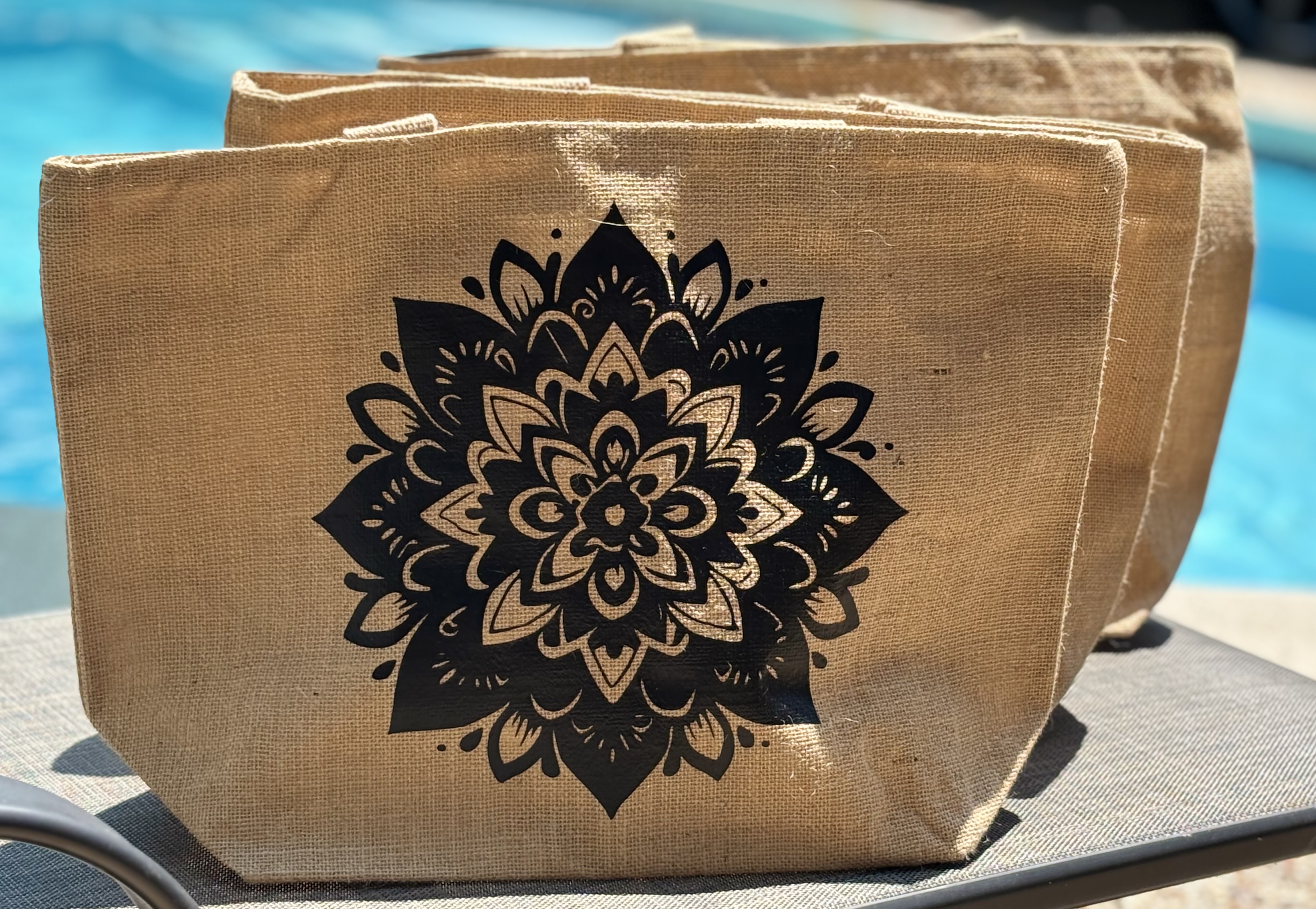 Mandala Printed Jute Tote Bag