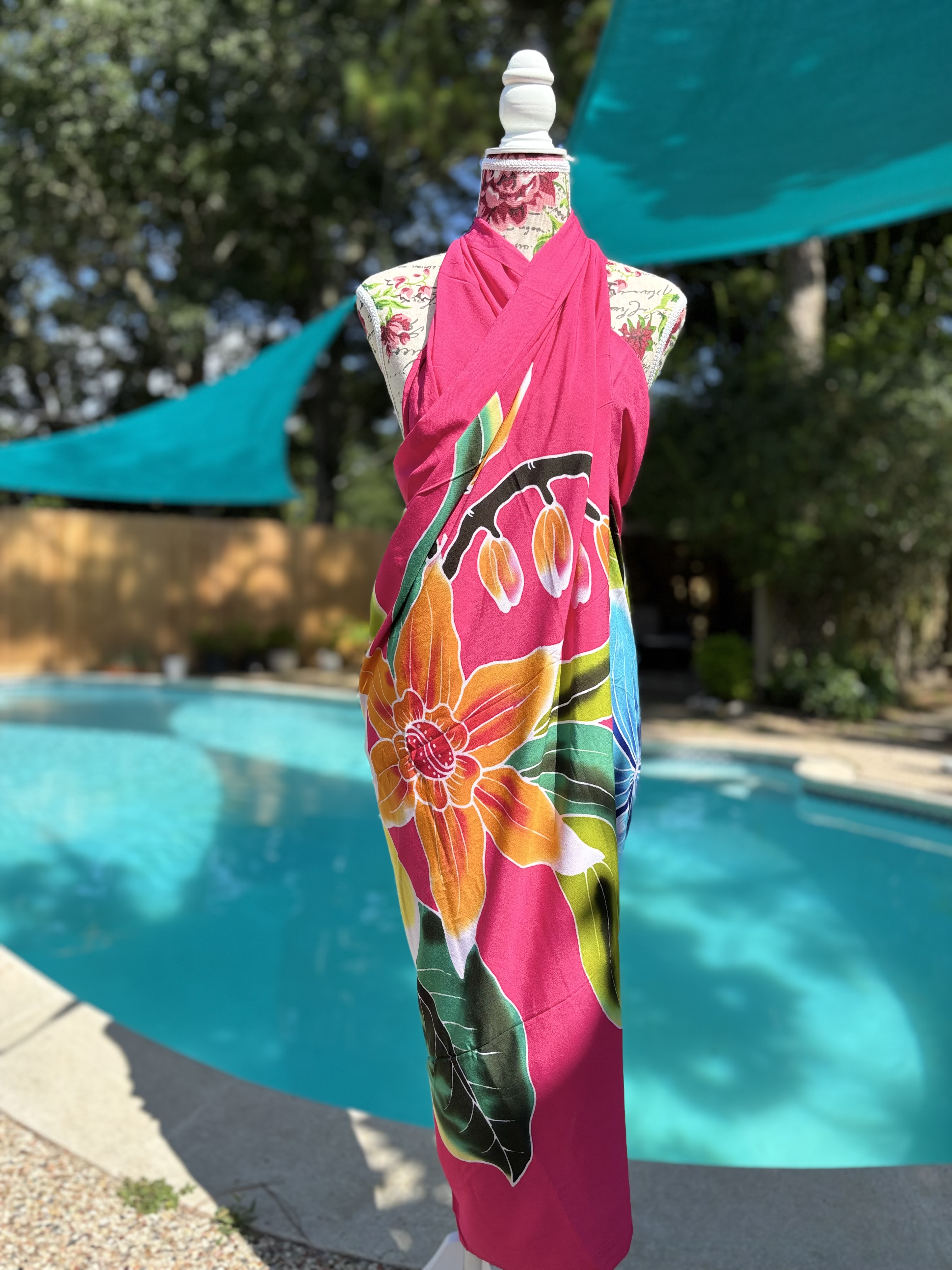 Hand-painted Floral PAREO 