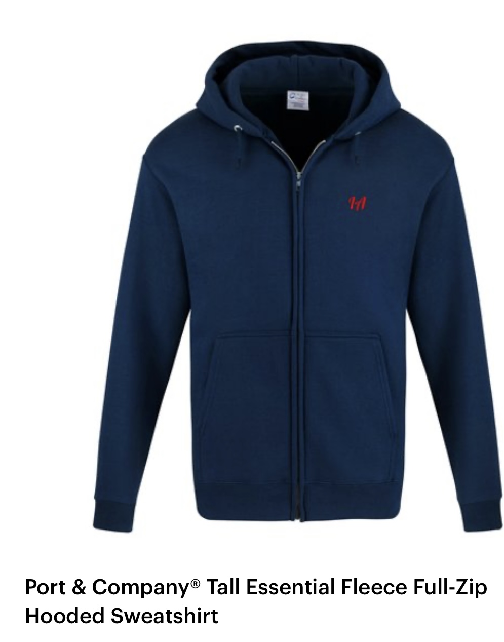 Port & Company Tall Essential Fleece Full-Zip Hooded Sweatshirt