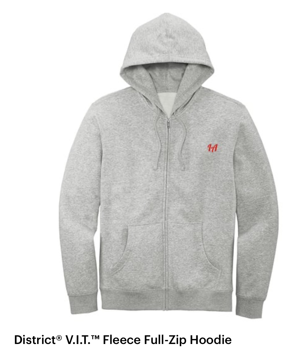DISTRICT X IA Gray Full-Zip Fleece Hoodie