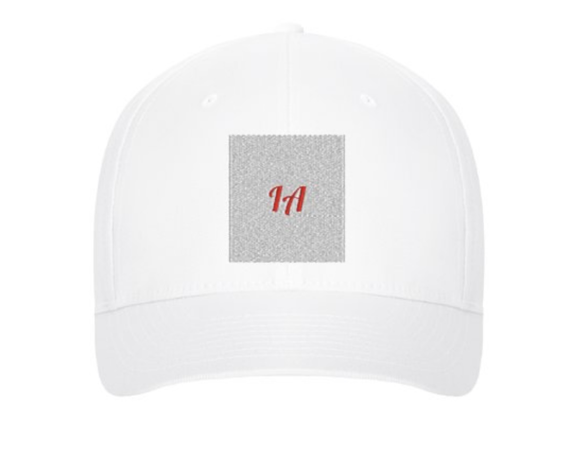 White IA flex-hat embroidered hat