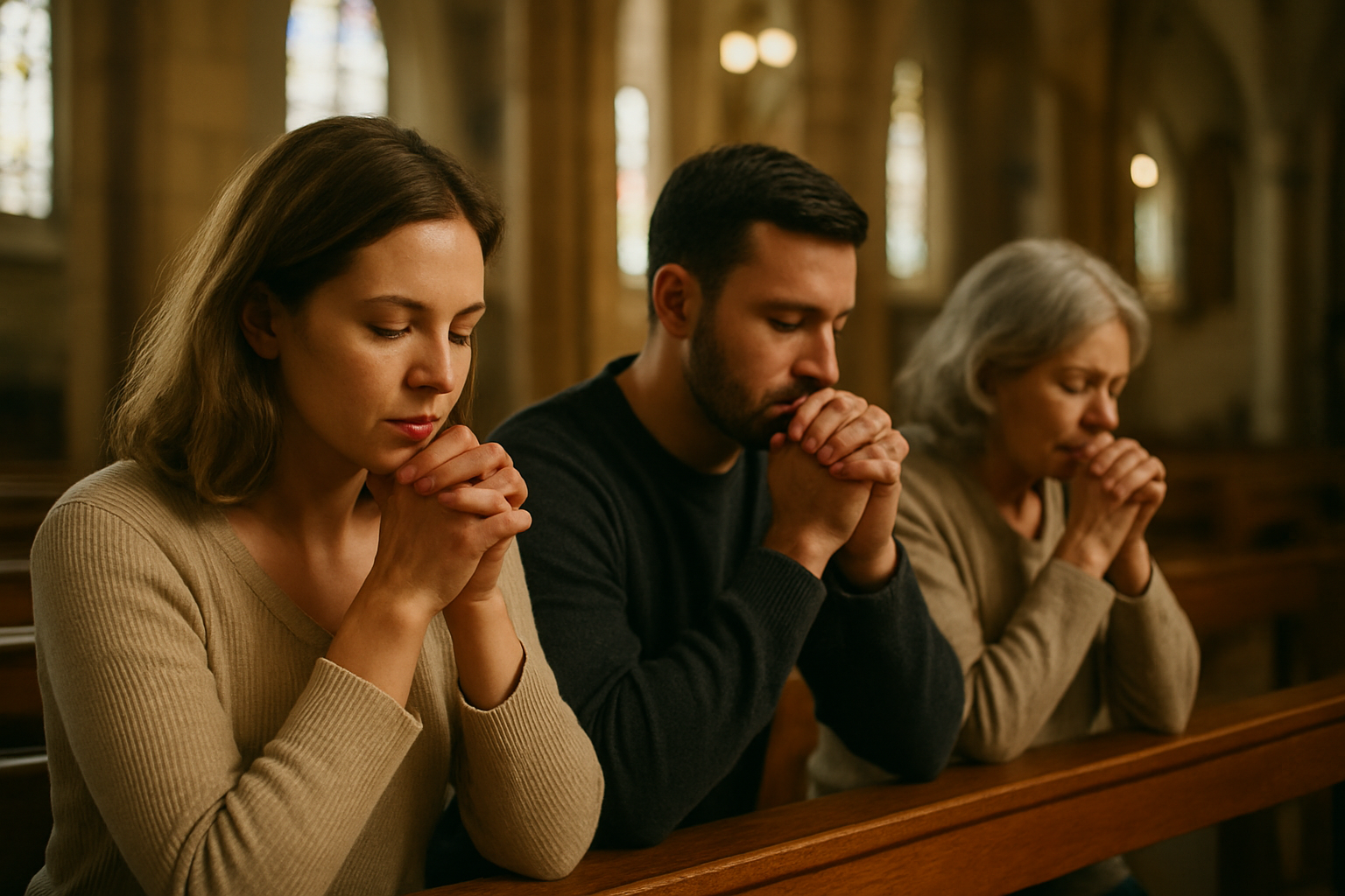 Prayer chain at St.Laurent church