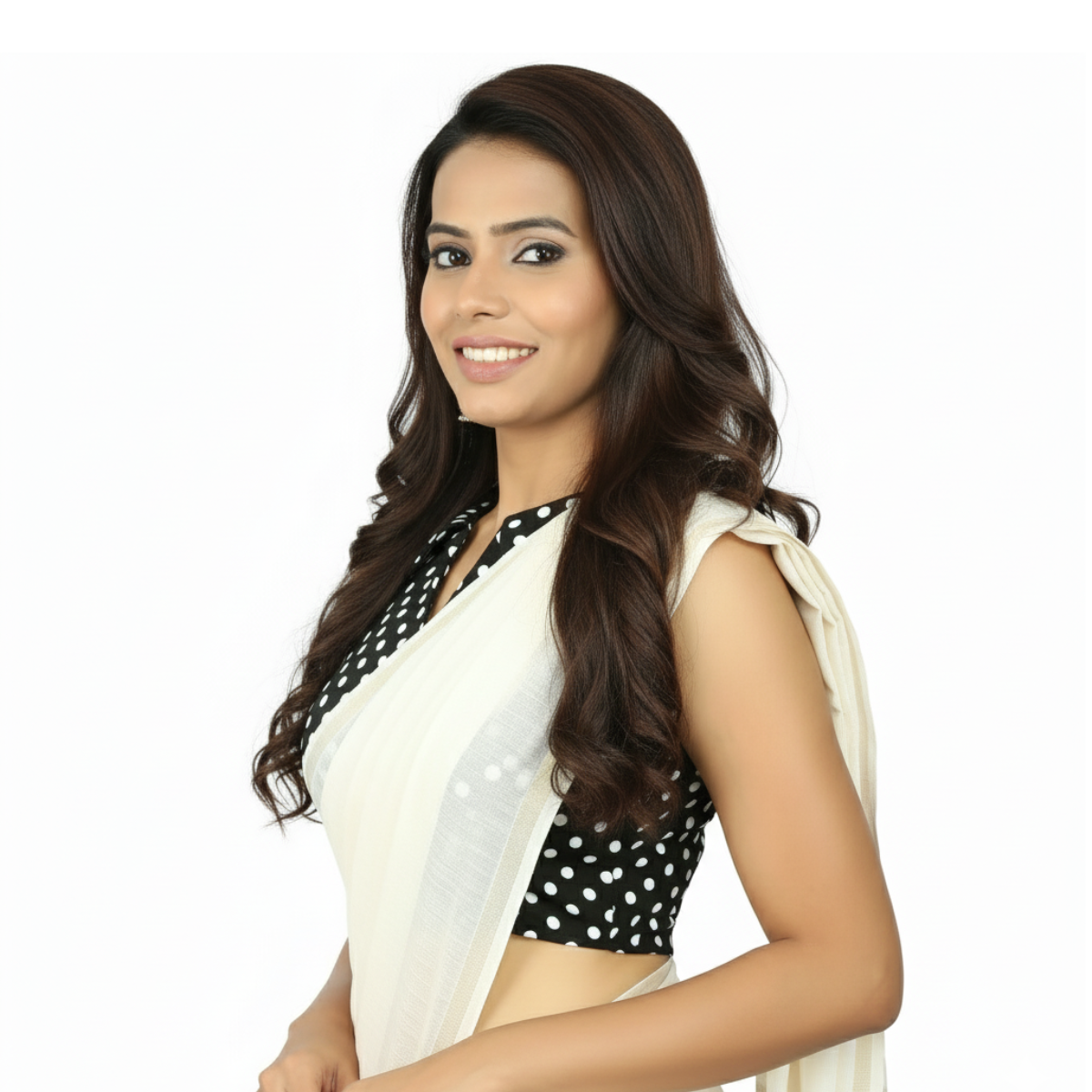 Chic Sleeveless Black Polka Dot Blouse with Peter Pan Collar and Front Opening
